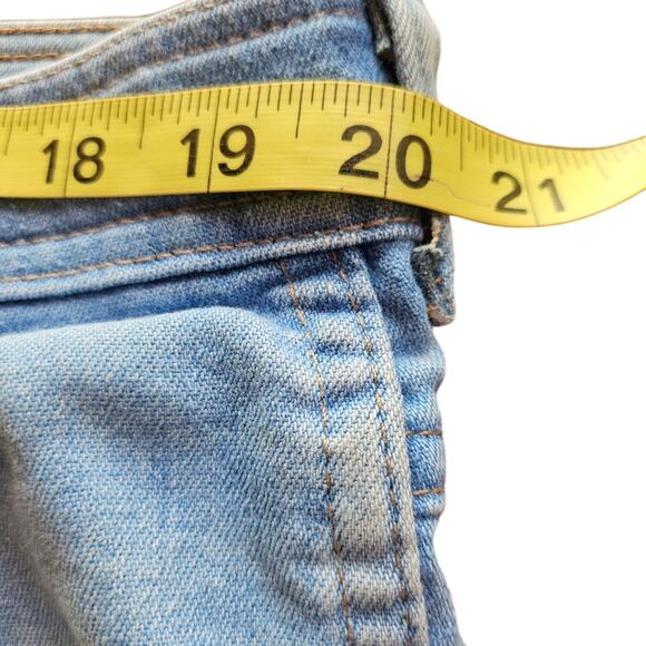 Vintage Wrangler Jorts Men 42 Casual Distressed Cotton Flat Front Shorts Blue - Picture 9 of 10